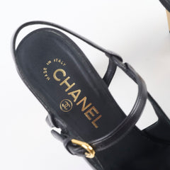 Chanel Pumps Slingbacks Black Size 38.5
