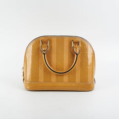 Louis Vuitton Alma BB Patent Stripe Yellow
