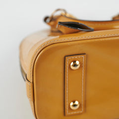 Louis Vuitton Alma BB Patent Stripe Yellow