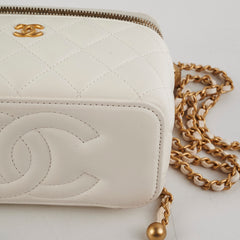 Chanel Vanity Pearl Crush White Lambskin