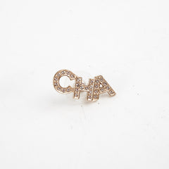 Chanel Logo Cha-Nel Crsytal Earrings Costume Jewellery