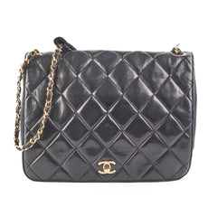 Chanel Vintage Lambskin Black Shoulder Bag