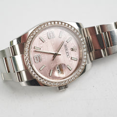 Rolex Datejust 36mm Pink Dial with Diamonds 116244 (2013)