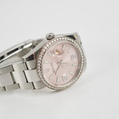 Rolex Datejust 36mm Pink Dial with Diamonds 116244 (2013)