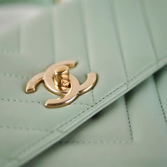Chanel Trendy CC Chevron Light Green Aqua 25 series