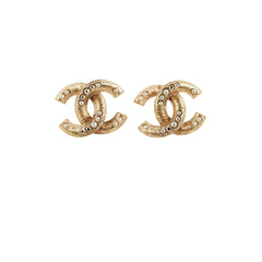 Chanel CC Logo Pearl Earrings