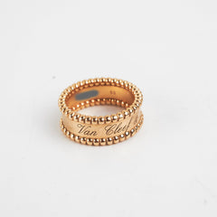 Van Cleef & Arpels Yellow Gold Perlée Signature Ring 53