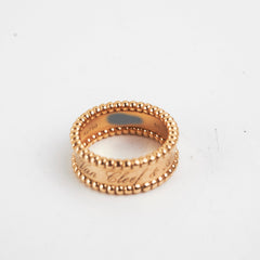 Van Cleef & Arpels Yellow Gold Perlée Signature Ring 53