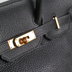 Hermes Birkin 35 Black Clemence Stamp Z Circle