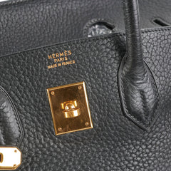 Hermes Birkin 35 Black Clemence Stamp Z Circle