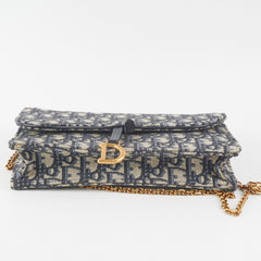 Christian Dior Saddle Oblique Wallet On Chain
