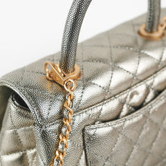 Chanel Small Coco Handle Metallic Silver 28 Series