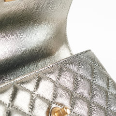 Chanel Small Coco Handle Metallic Silver 28 Series
