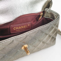 Chanel Small Coco Handle Metallic Silver
