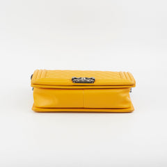 Chanel Old Medium Boy Bag Lambskin Yellow