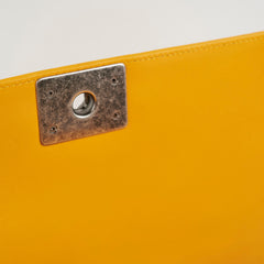 Chanel Old Medium Boy Bag Lambskin Yellow