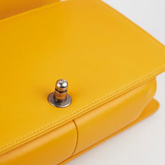 Chanel Old Medium Boy Bag Lambskin Yellow