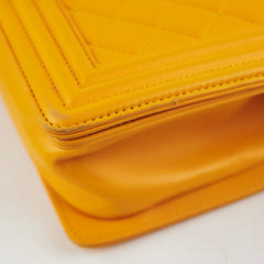 Chanel Old Medium Boy Bag Lambskin Yellow
