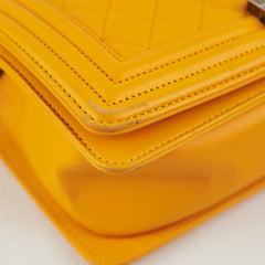 Chanel Old Medium Boy Bag Lambskin Yellow