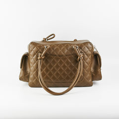 Chanel Cambon Lambskin Reporter Bag Khaki