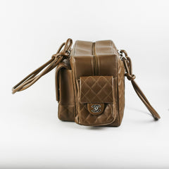 Chanel Cambon Lambskin Reporter Bag Khaki