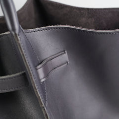 Celine Big Bag Leather Tote Calfskin Dark Grey