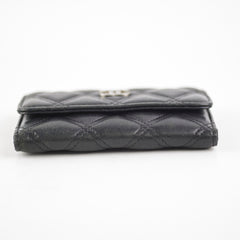 Chanel Black Flap Lambskin Cardholder - Series 20