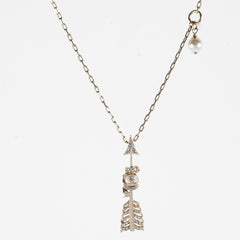 Chanel Crystal Pearl Arrow Necklace Costume Jewellery