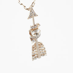 Chanel Crystal Pearl Arrow Necklace Costume Jewellery
