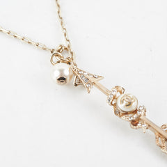 Chanel Crystal Pearl Arrow Necklace Costume Jewellery