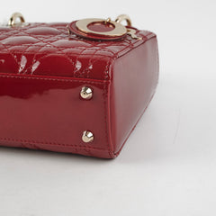 Christian Dior Lady Dior Mini Patent Red