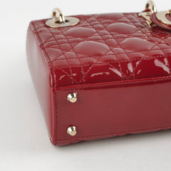 Christian Dior Lady Dior Mini Patent Red