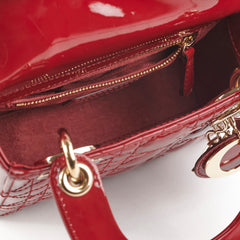 Christian Dior Lady Dior Mini Patent Red