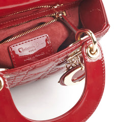 Christian Dior Lady Dior Mini Patent Red