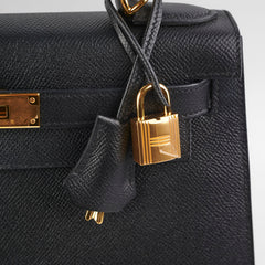 Hermes Kelly 28 Epsom Black D Stamp