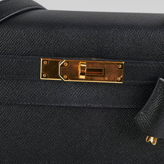 Hermes Kelly 28 Epsom Black D Stamp