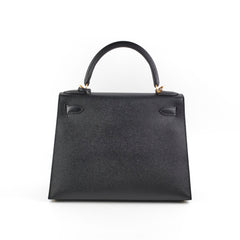 Hermes Kelly 28 Epsom Black D Stamp