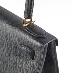 Hermes Kelly 28 Epsom Black D Stamp