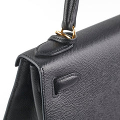 Hermes Kelly 28 Epsom Black D Stamp