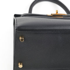 Hermes Kelly 28 Epsom Black D Stamp