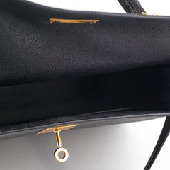 Hermes Kelly 28 Epsom Black D Stamp