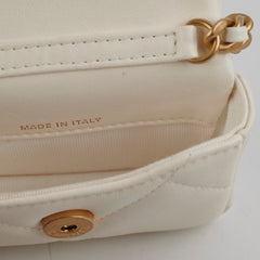 Chanel 19 Coin Purse with Chain White Goatskin