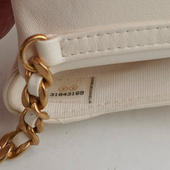 Chanel 19 Coin Purse with Chain White Goatskin