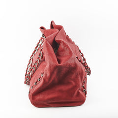 Chanel CC Chain Leather Tote Red