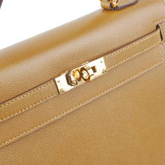 Hermes Kelly 25 Sellier Madame U8 Bronze Dore - Stamp Z