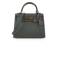 Hermes Kelly 25 Epsom Sellier Vert Armande - Z Stamp