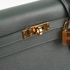 Hermes Kelly 25 Epsom Sellier Vert Armande - Z Stamp