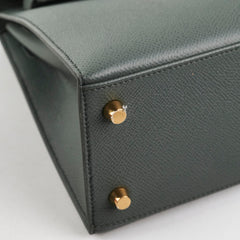 Hermes Kelly 25 Epsom Sellier Vert Armande - Z Stamp