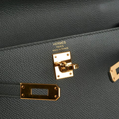 Hermes Kelly 25 Epsom Sellier Vert Armande - Z Stamp