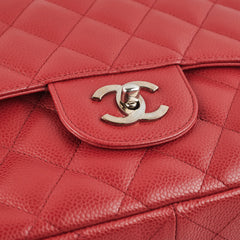 Chanel Classic Single Flap Jumbo Caviar Red - Series 11